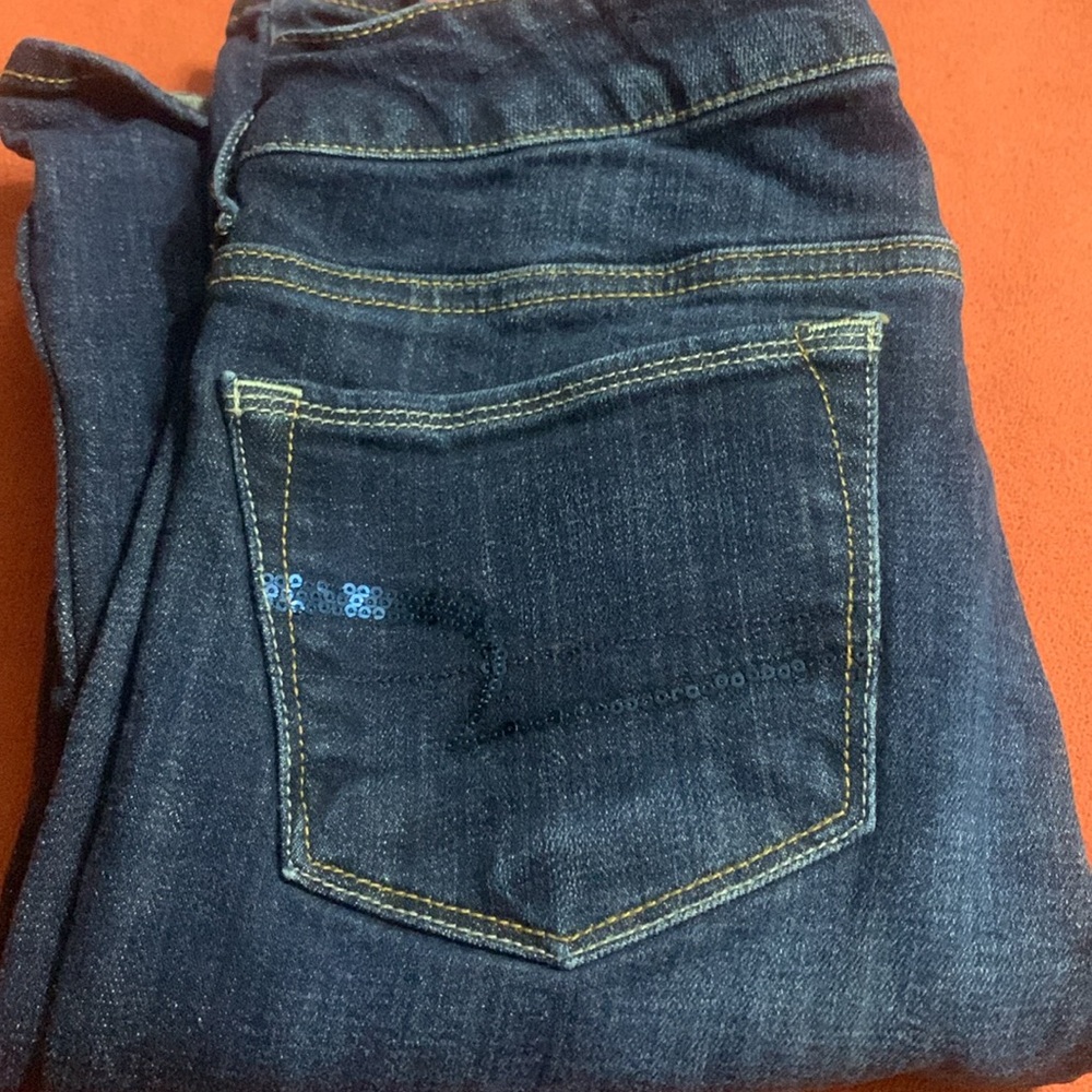American Eagle stretch size 10 sequin pocket jeans